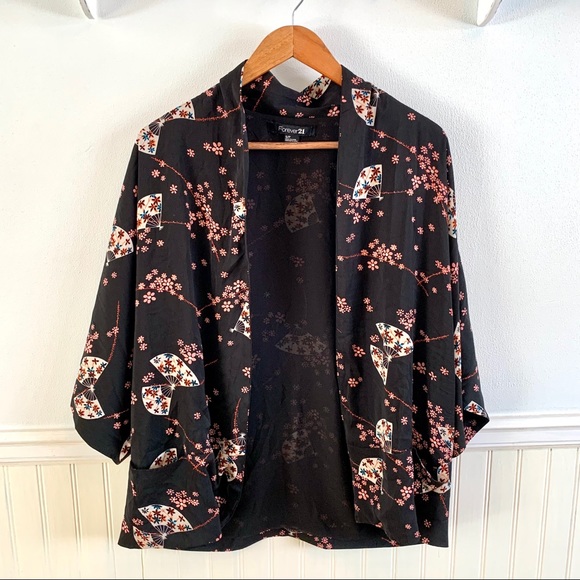 FOREVER 21 Short Sleeve Boho Kimono Cardigan Top - Picture 2 of 12